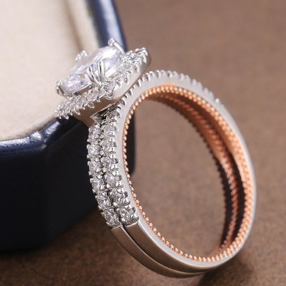 💎 Round Zircon Macro Pave Beautiful Classic Wedding Ring for Women, PD468 - Picture 1 of 7